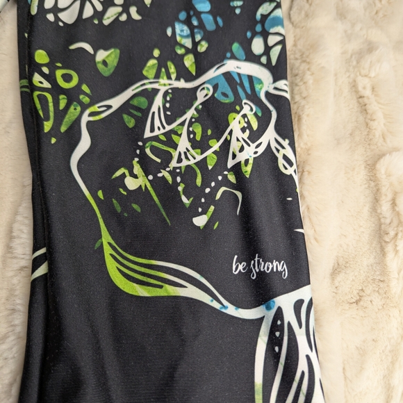Kristina Benson Medium Green and Black Abstract Women's Leggings - Picture 4 of 13